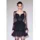 ROUCHES DRESS JESSY BLACK