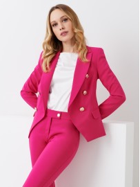 CHAQUETA CON DOBLE BOTONADURA FUXIA