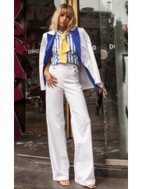 PANTALÓN SATEN BLANCO CON TRABILLAS (SNY)