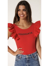 BODY VOLANTES HOMBROS ROJO