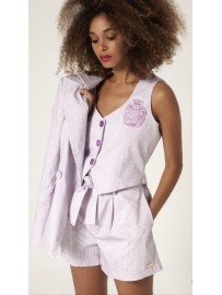 SHORT CUADRO PRINCIPE DE GALES COLOR MALVA (GP)