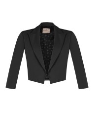 CHAQUETA CORTA TEJIDO TÉCNICO NEGRA