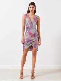 VESTIDO TUBO DE LENTEJUELAS MULTICOLOR
