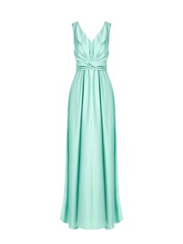 VESTIDO LARGO CORTE IMPERIO VERDE AGUA