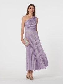 VESTIDO DE 1 HOMBRO LUREX LILA