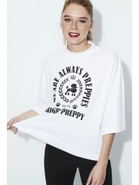 CAMISETA OVERSIZE BLANCA HIGHLY PREPPY