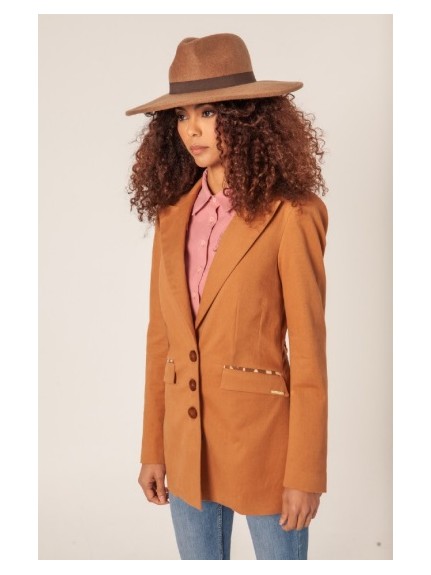 BLAZER CINTURÓN ESTAMPADO MNGT MARRÓN