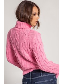 JERSEY CUELLO ALTO OCHOS ROSA BORDADO MANGATA