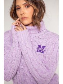 JERSEY CUELLO ALTO OCHOS MALVA BORDADO MANGATA
