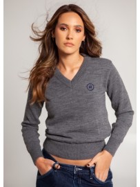 JERSEY CUELLO PICO GRIS BORDADO M