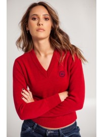 JERSEY CUELLO PICO ROJO BORDADO M