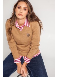 JERSEY CUELLO PICO CAMEL BORDADO M