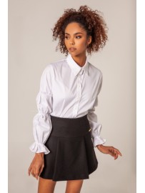 CAMISA BLANCA MANGA ABULLONADA LAZOS