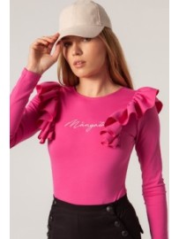 BODY BORDADO MANGATA VOLANTE FUCSIA