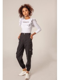 PANTALÓN CARGO BOLSILLOS LATERALES NEGRO