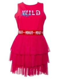 VESTIDO ENGOMADO ESTAMPADO LETRAS MNGT ROSA