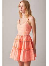 VESTIDO CAZUELA VICHY NARANJA