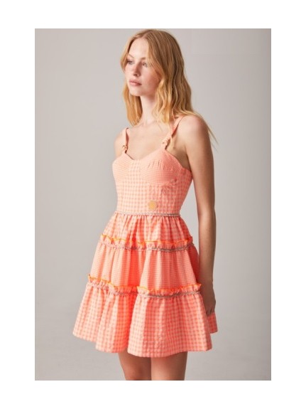 VESTIDO CAZUELA VICHY NARANJA