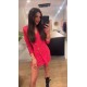 VESTIDO LASE FUCSIA BOTONES