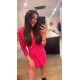 VESTIDO LASE FUCSIA BOTONES
