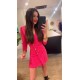 VESTIDO LASE FUCSIA BOTONES
