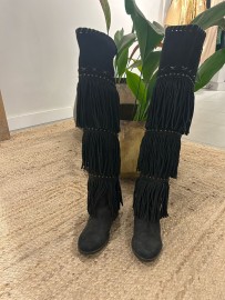 BOTA ALTA NEGRA FLECOS