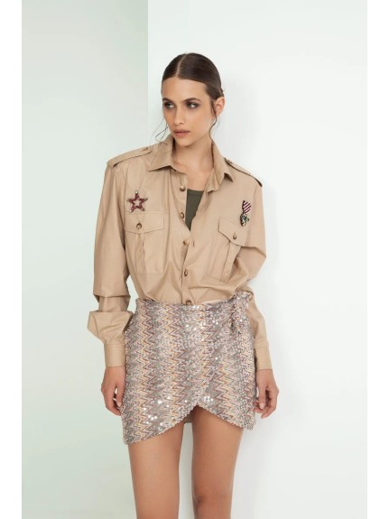 CAMICIA MILITARE STELLE E PATCH