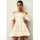 VESTIDO MINI ARRUGADO OFF SHOULDERS