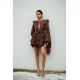 VESTIDO MINI CON VOLANTES MARRÓN