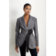 BLAZER GRIS CON CINTURA CEÑIDA