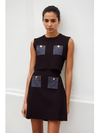 CONJUNTO TOP Y FALDA PUNTO ACANALADO