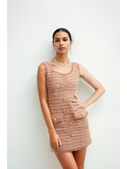 VESTIDO TWEED CON BOTONES