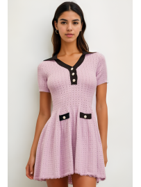 VESTIDO MINI PUNTO MORADO