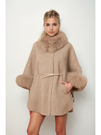 ABRIGO CAPA DE LANA CON CINTUÓN