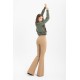 PANTALON DE PUNTO PATA CAMPANA CAMEL