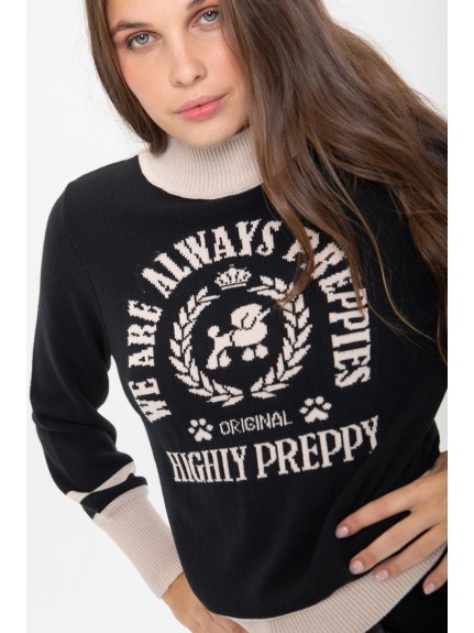 JERSEY NEGRO/CRUDO LETRAS PECHO.