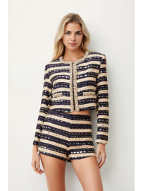 CAMISETA DE RAYAS ADORNADA