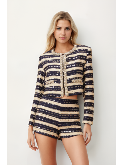 CAMISETA DE RAYAS ADORNADA