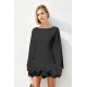 VESTIDO MINI FALDA ACAMPANADA NEGRO