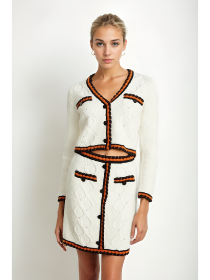 CARDIGAN DE PUNTO BLANCO