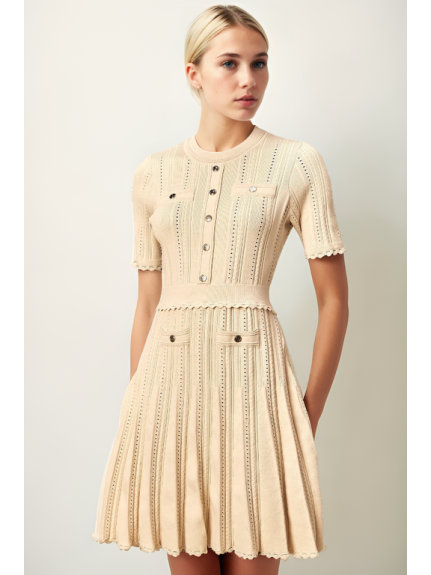 VESTIDO MINI PUNTO PLISADO