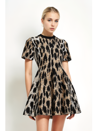 VESTIDO MINI PUNTO LEOPARDO