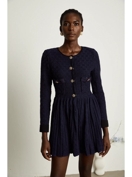 VESTIDO MINI PLISADO PUNTO CLOÉ