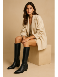 BOTA TUTYL ALTA DE PIEL NEGRA