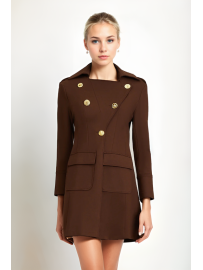 ABRIGO TIPO TRENCH CON BOTONES EN SOLAPA